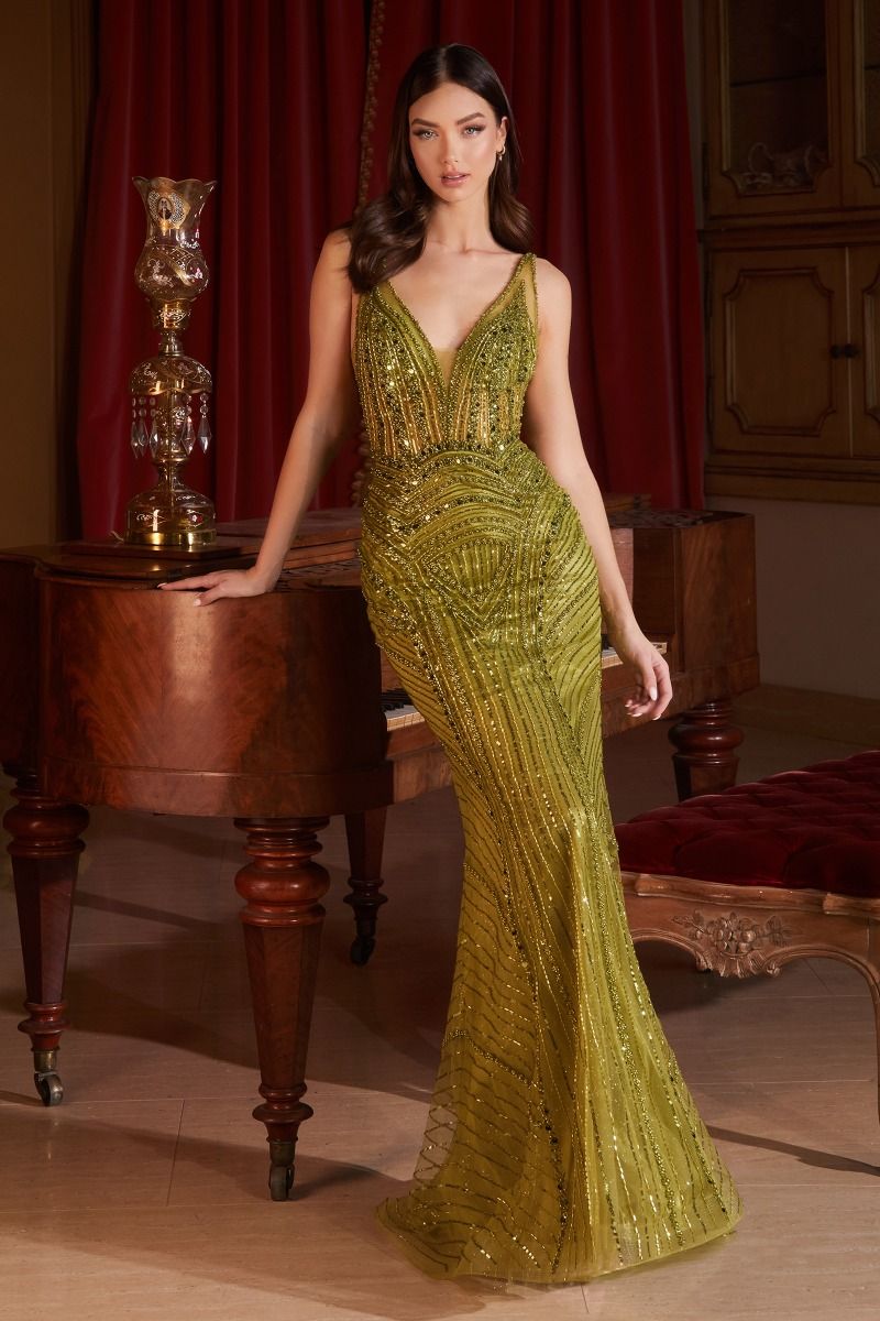 CD0232 FULLY EMBELLISHED BEADED GOWN - SARAH FASHION