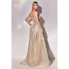 CD991 FITTED NUDE GOWN WITH RIGHT SIDE OVERSKIRT AND RHINESTONE DETAILS $189.00 Can't find your size? - SARAH FASHION