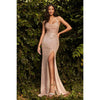 CF199 SEQUIN COWL FITTED GOWN - SARAH FASHION