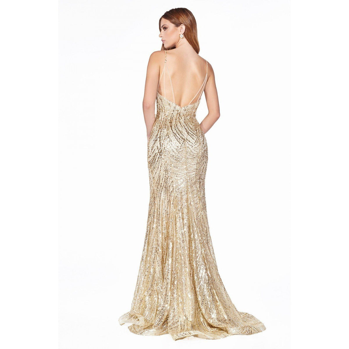 CR844 GOLD GLITTER MERMAID DRESS - SARAH FASHION