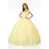 GL2910 Elizabeth K Cut-Away Shoulder Glitter Mesh Quinceanera Dress - SARAH FASHION