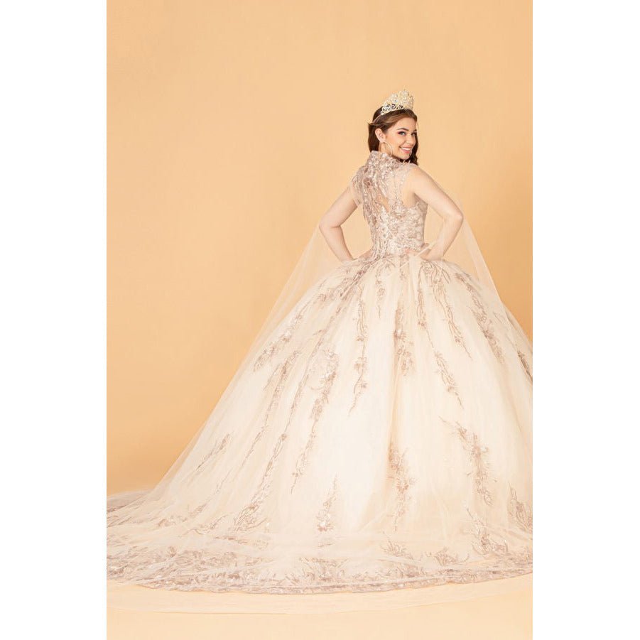 GL3076 Elizabeth K Sequin Glitter Embellished Quinceanera Dress w/ Corset Back - SARAH FASHION