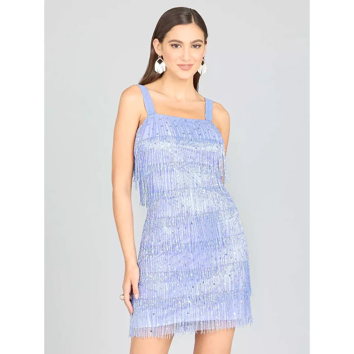 LARA 29488 - BEADED FRINGE COCKTAIL DRESS - SARAH FASHION