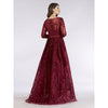 Lara 29633 - Dark red gorgeous long dress with overskirt - SARAH FASHION