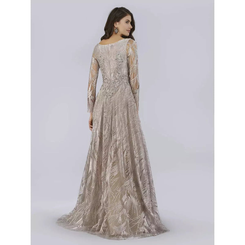 LARA 29753 - LONG SLEEVES BEADED BALLGOWN - SARAH FASHION