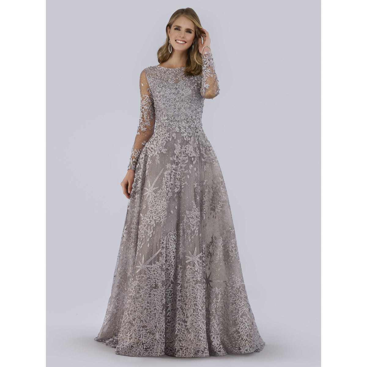 Lara 29759 - Long Sleeves Ballgown Fully Embellished - SARAH FASHION