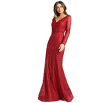 Mac Duggal 20271 - Embroidered Long Sleeve Evening Dress - SARAH FASHION
