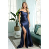 NOX ANABEL E1048 - COLD SHOULDER PLEATED EVENING GOWN - SARAH FASHION